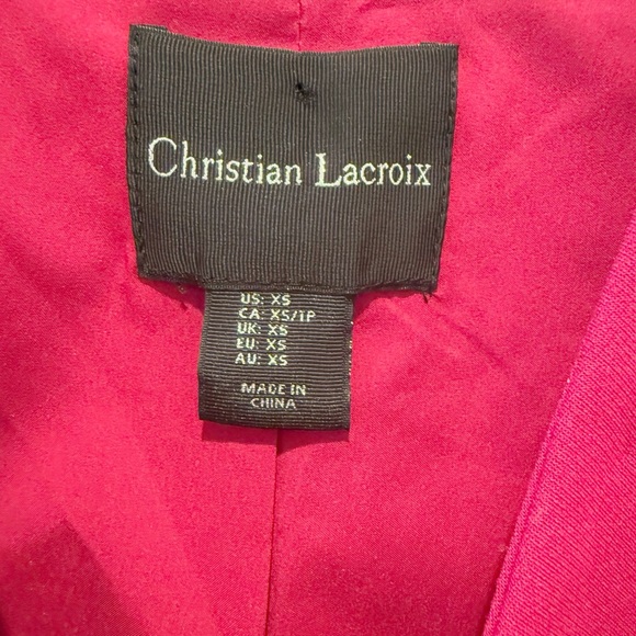 CHRISTIAN LACROIX Button Front‎ Vest in Fuchsia Pink XS Cropped - Picture 3 of 6